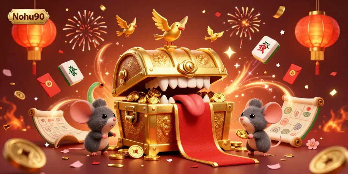 Nohu90 invites players to enjoy an exciting gaming adventure with rich graphics featuring golden treasures and stunning 3D elements.