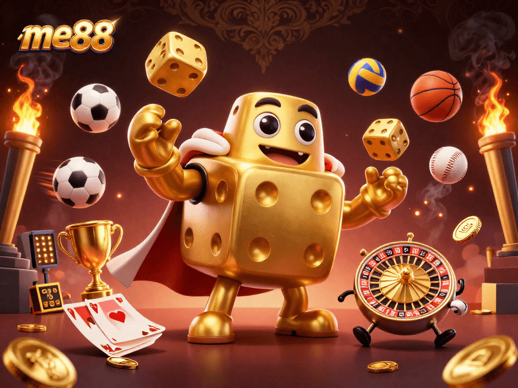 me88 enhances your casino experience with its golden dice golem and exciting sports elements.