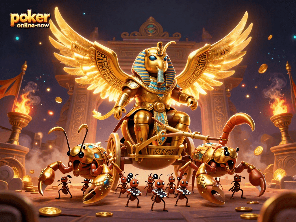 Join the excitement at poker-online-now with this vibrant poker-themed 3D illustration.