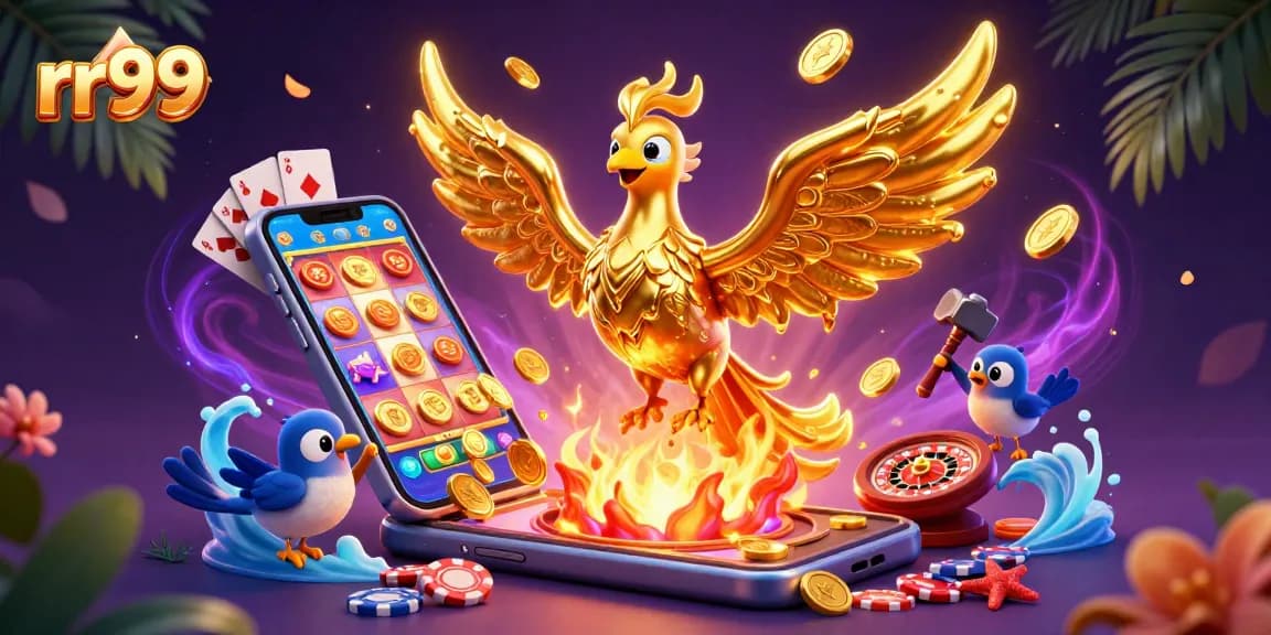 Experience the thrill of rr99 as molten gold transforms into rewards in this vibrant casino illustration.