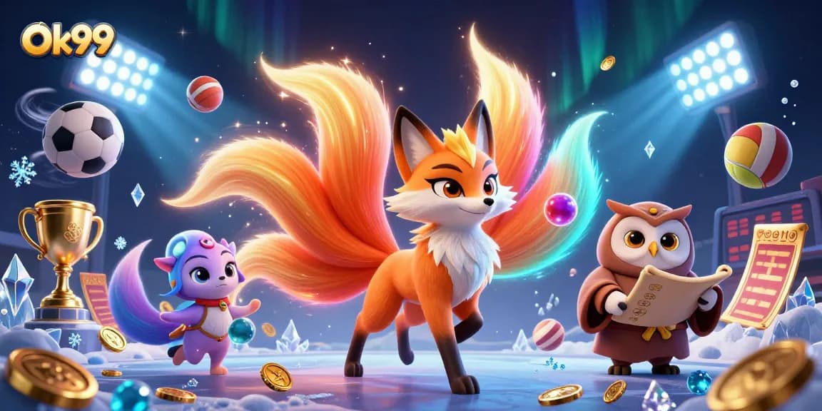 Experience the vibrant casino world with Ok99, featuring glowing spirits and dynamic games.