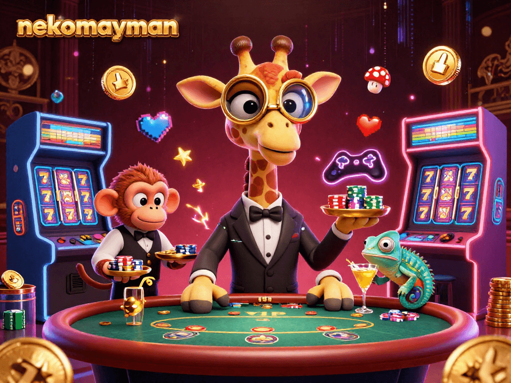 Neko May Mắn captures the thrilling experience of gaming with vibrant characters and slot elements