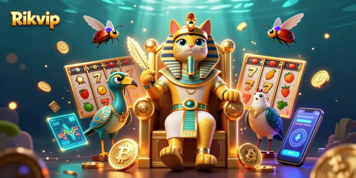 Engage with Rikvip's exciting slot games featuring colorful symbols and dynamic rewards.