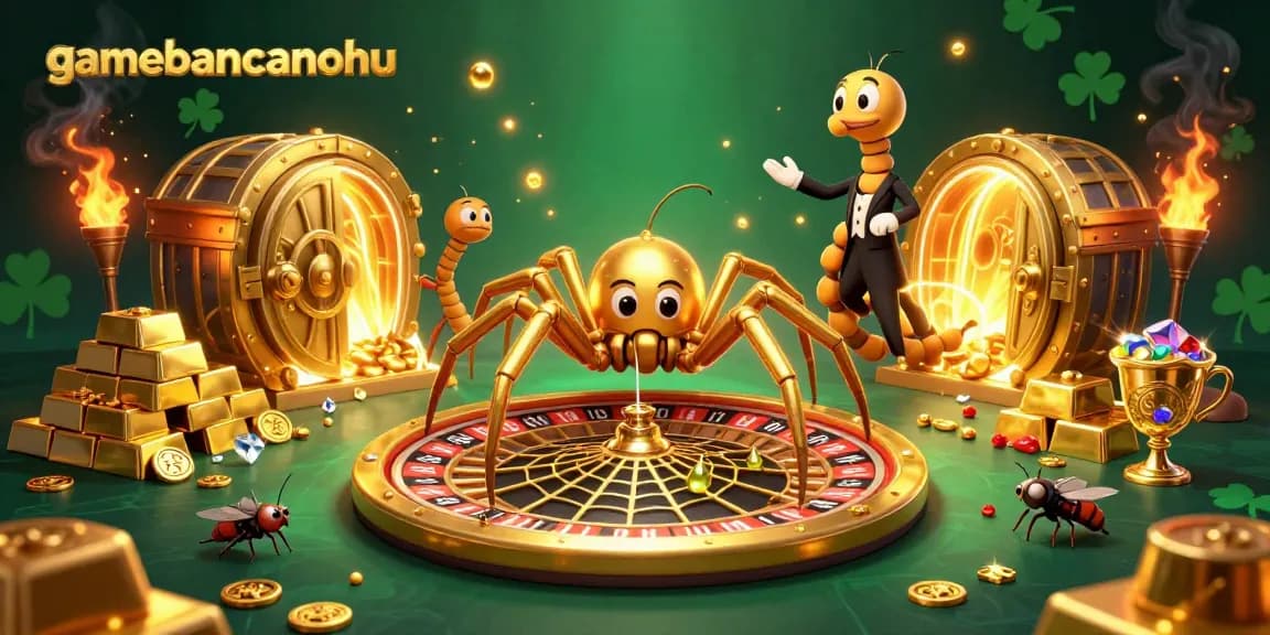 Join the excitement at gamebancanohu as the golden spider spins the roulette wheel!