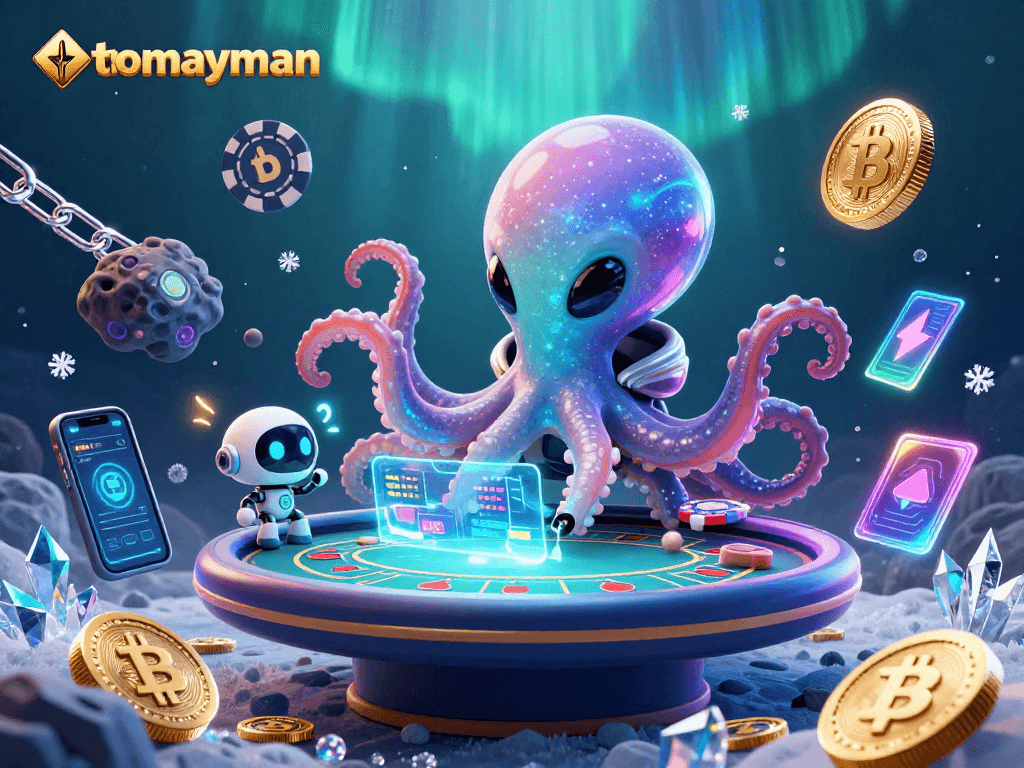 Engage with thomayman’s thrilling gaming experience and cosmic luck at the holographic poker table.