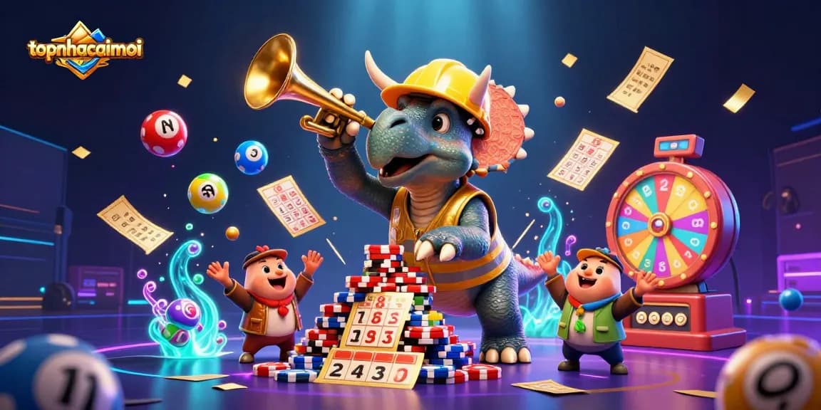 topnhacaimoi celebrates unique casino dynamics with cartoon dinosaurs and vibrant gambling elements