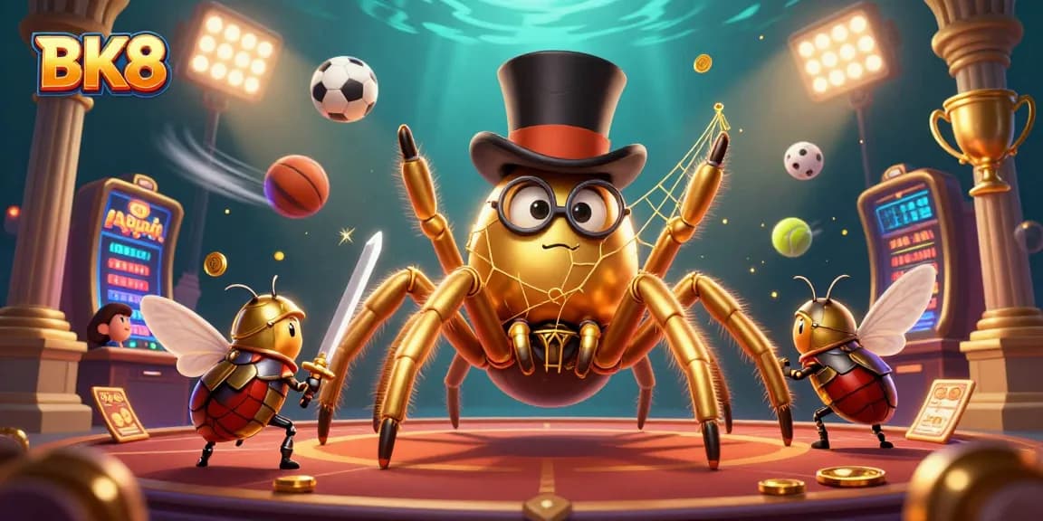 Experience the thrill of BK8 casino with engaging 3D scenes of gaming action and excitement.
