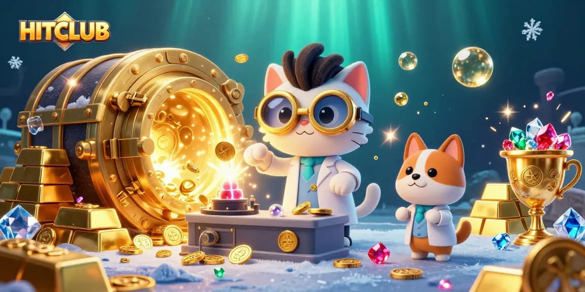 Experience the thrill of HITCLUB with a vibrant 3D casino scene featuring fortune and excitement.