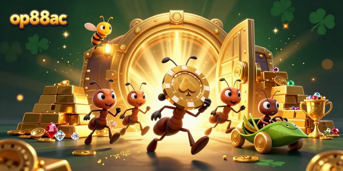 Join the heist at op88ac as ants carry a massive golden poker chip through treasure-filled tunnels.