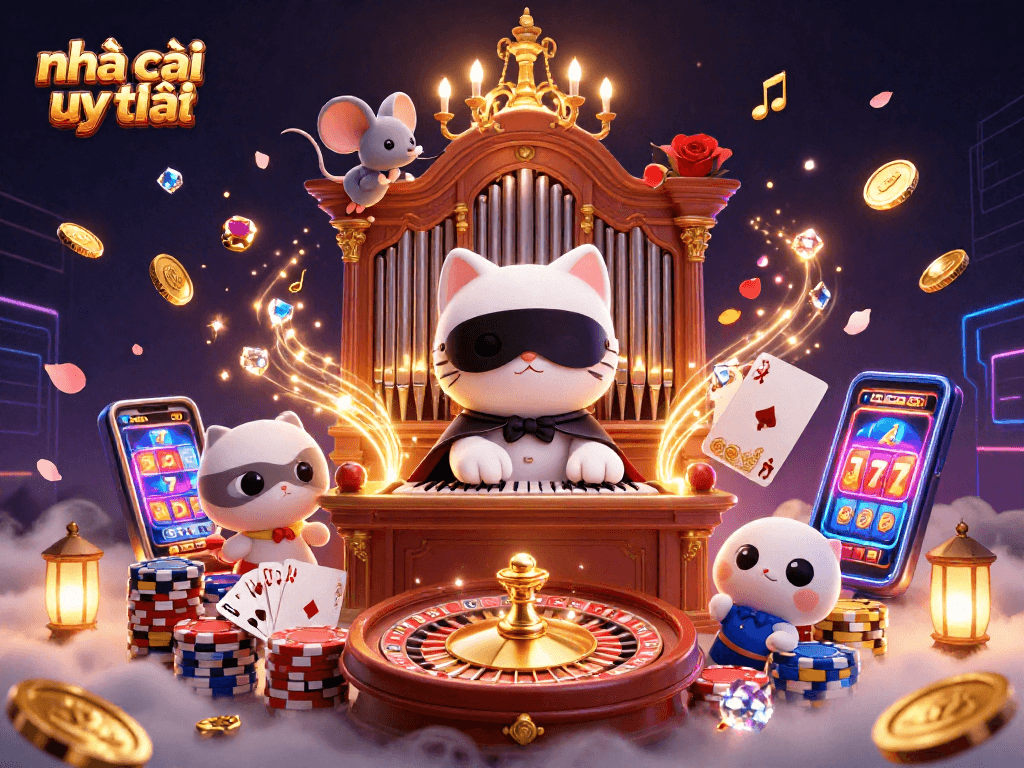 Engage with nhà cái uy tín in this vibrant 3D digital illustration featuring exciting casino elements.