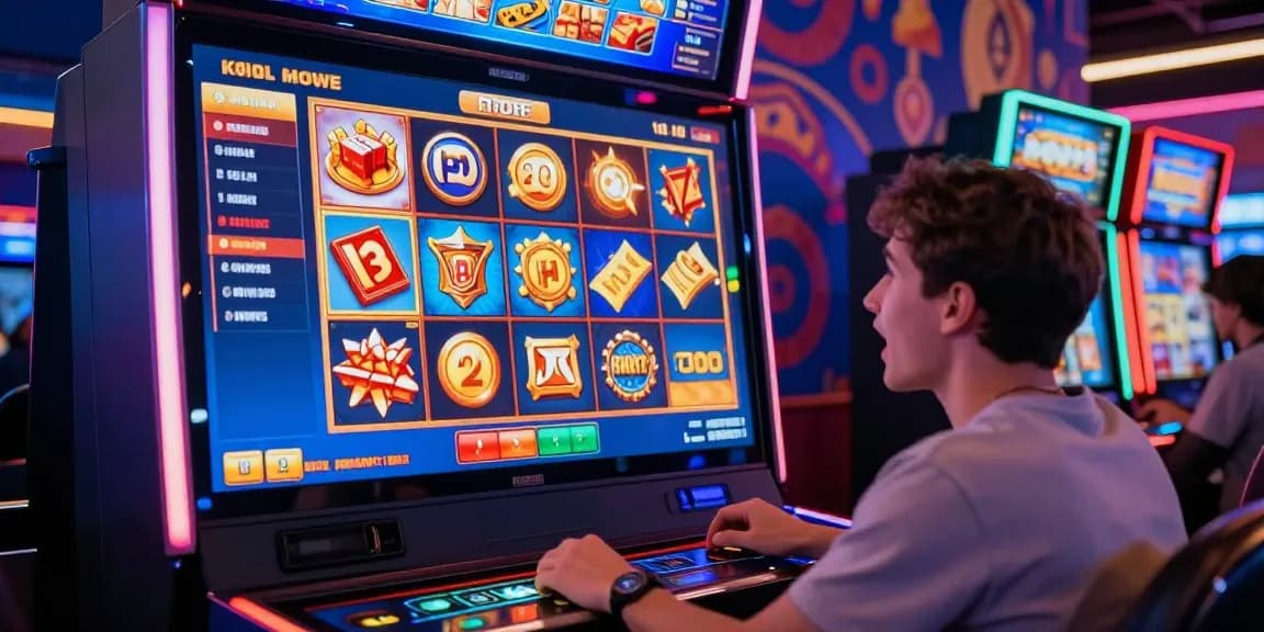 Engaged player at a vibrant online slot gaming interface showcasing diverse games and excitement.