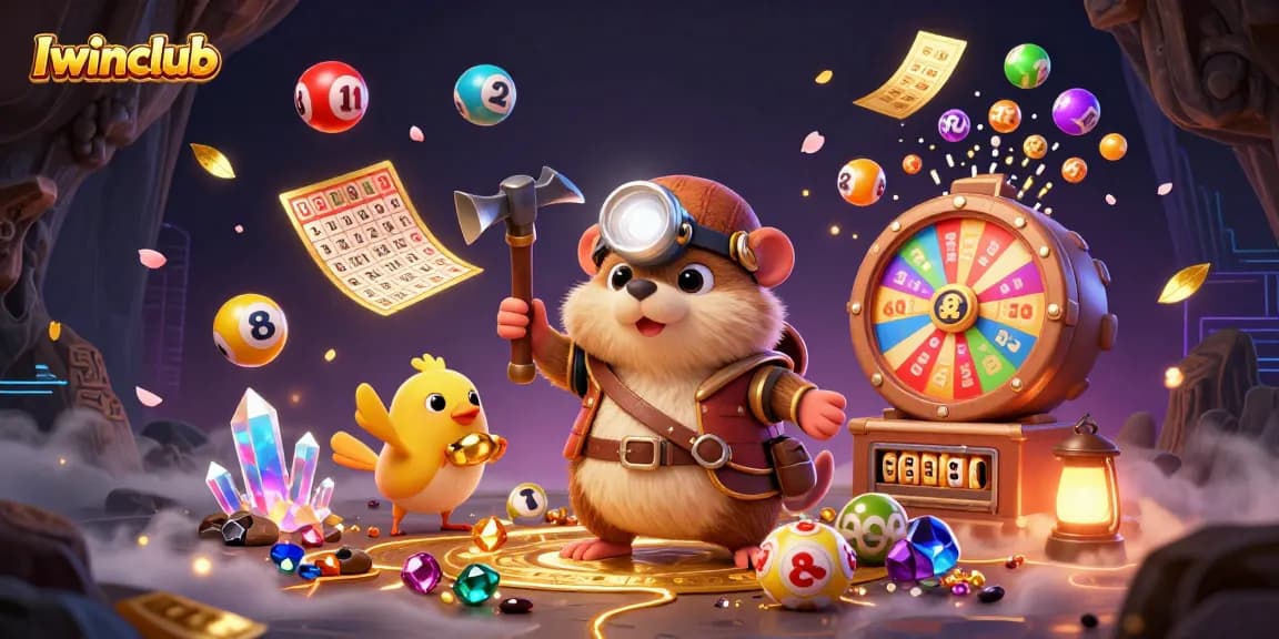 Iwinclub brings excitement with a treasure hunter and lottery elements, showcasing vibrant gambling atmosphere