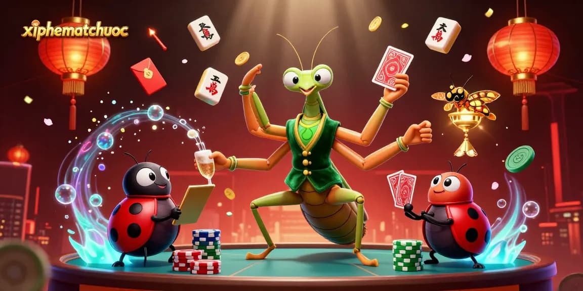 Experience high-stakes gaming in xiphematchuoc with a dynamic 3D scene featuring vibrant mahjong elements.