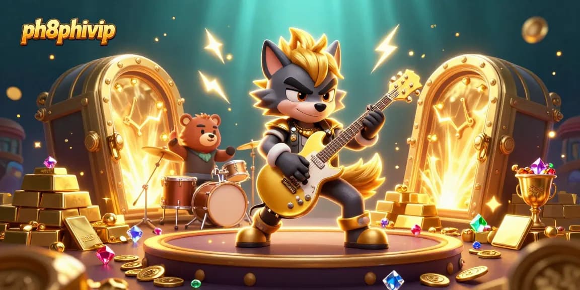 Experience thrilling wins with ph8phivip in this dynamic cartoon casino illustration filled with action.
