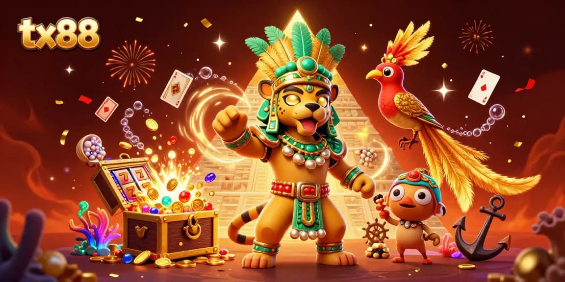 Experience thrilling wins with tx88 in this vibrant online casino scene featuring exciting game elements.