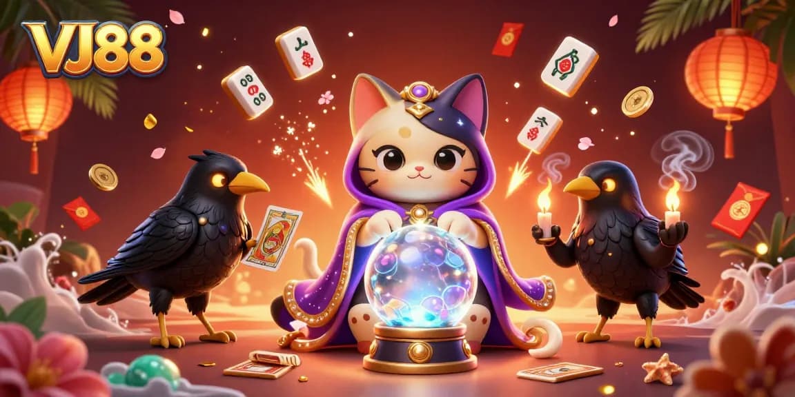 Experience the magic of VJ88 with enchanting casino elements and vibrant visuals.