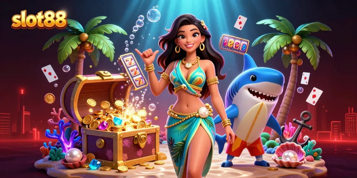Experience the thrill of slot88 with winning spins and vibrant casino elements in an exciting 3D scene.