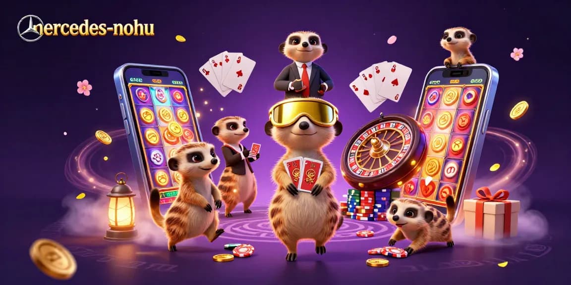 Join the thrilling casino fun with mercedes-nohu as meerkats deal cards and celebrate victories.