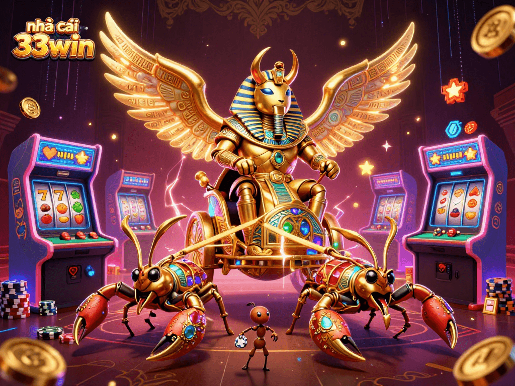 Engage with nhà cái 33win through an electrifying 3D casino adventure illustration