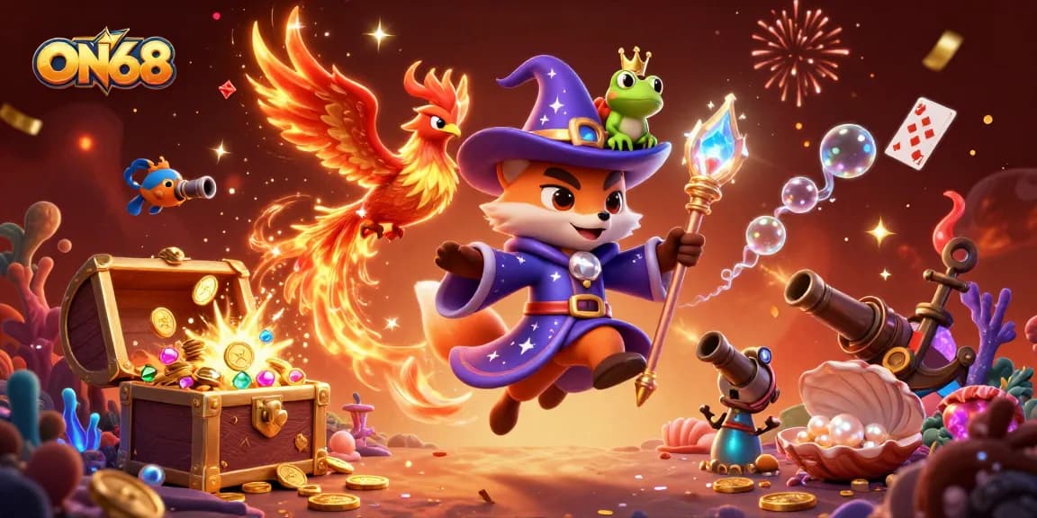 Engage with exciting features and gameplay at ON68 as you explore a vibrant casino-themed world.