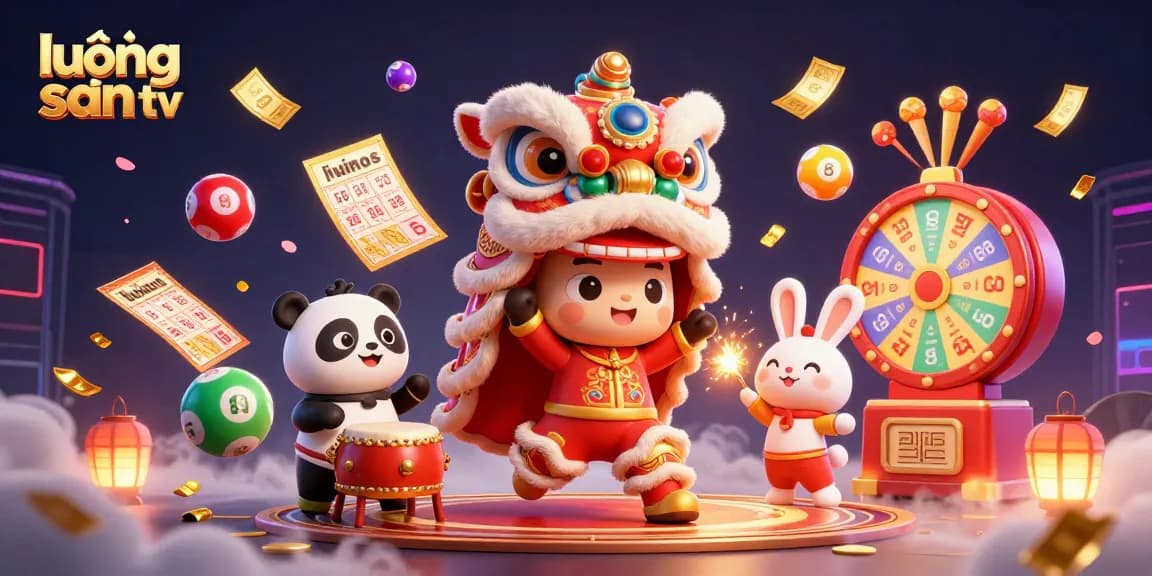 Lương Sơn TV offers live sports betting excitement with vibrant casino elements and engaging characters.