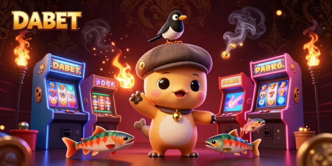 DABET offers a vibrant casino experience with cute characters and dynamic gaming elements in a rich environment.