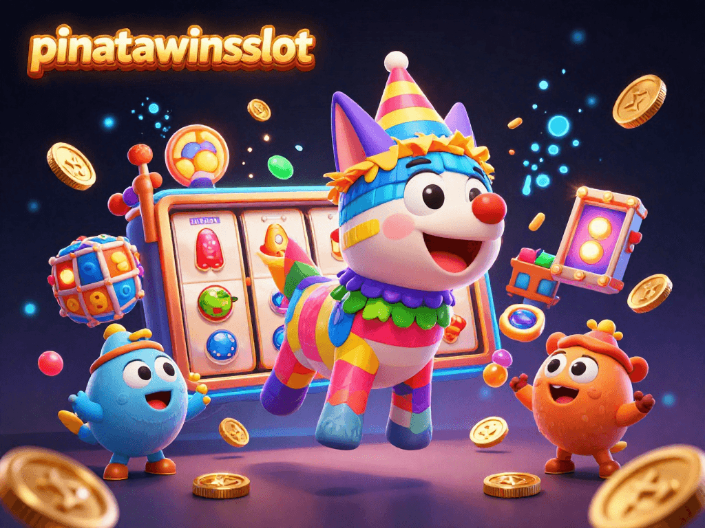Spin to win big with pinatawinsslot, featuring colorful piñatas and dynamic slot reels in a festive atmosphere.