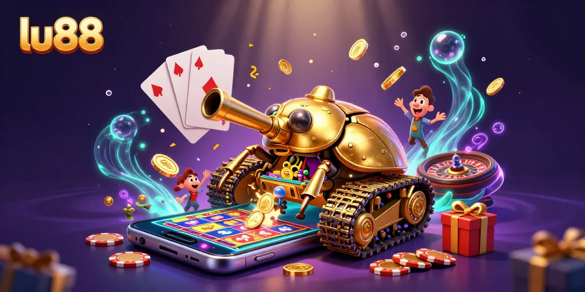 Experience lively gaming action at lu88 with a vibrant 3D casino scene filled with symbols of excitement.