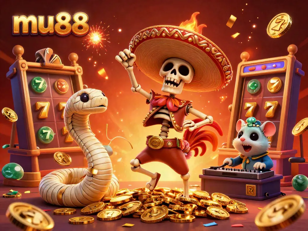 Experience thrilling wins at mu88 with dynamic characters and jackpot excitement in a vibrant casino scene.