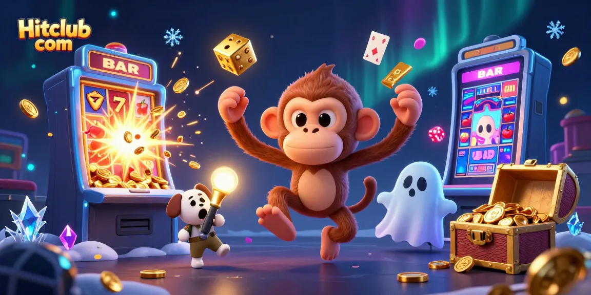 Engage in thrilling games at Hitclub com while witnessing an exciting poltergeist monkey juggling coins.