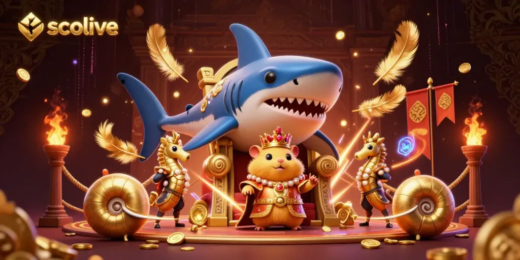 Socolive offers a captivating experience, featuring a golden hamster king in a vibrant casino setting.