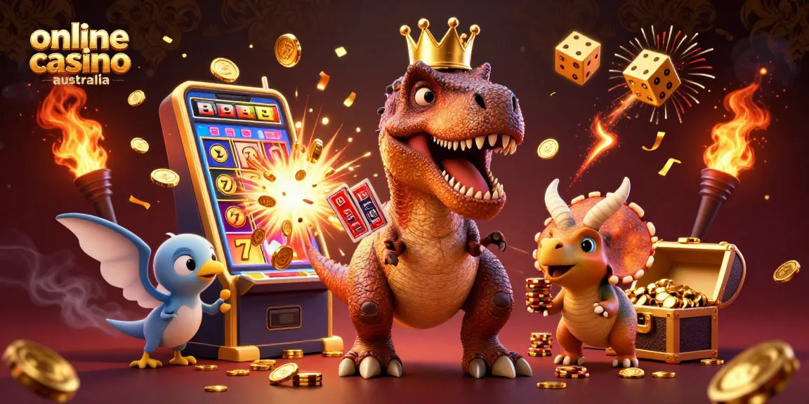 Engage in vibrant action with the online casino australia scene depicting colorful characters and dynamic elements.