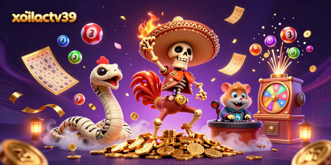 Experience thrilling moments at xoilactv39 with a vibrant scene of a skeleton mariachi celebrating with golden coins.