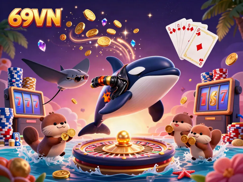 Experience the excitement at 69VN with vibrant characters and dynamic casino action in this engaging scene.