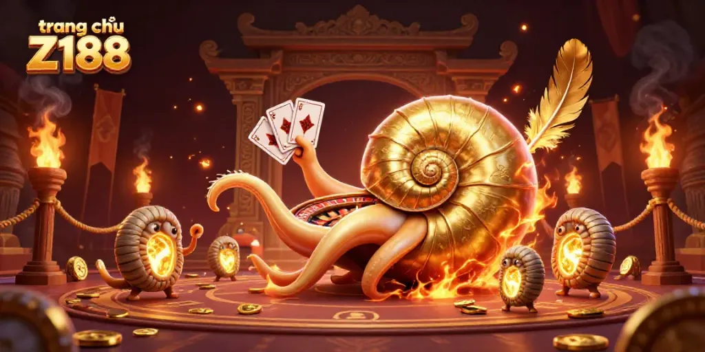 Experience thrilling gameplay at trang chủ Z188 with dynamic ancient-themed casino illustration featuring roulette and glowing artifacts.