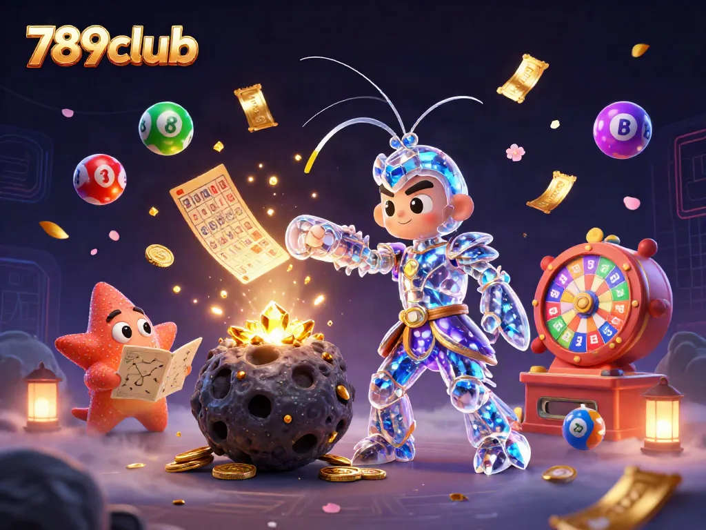 Engage in thrilling games at 789club web, witnessing a galactic samurai and vibrant casino elements.