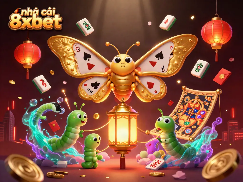 Experience the mesmerizing world of nhà cái 8xbet with an enchanting casino-themed 3D illustration.