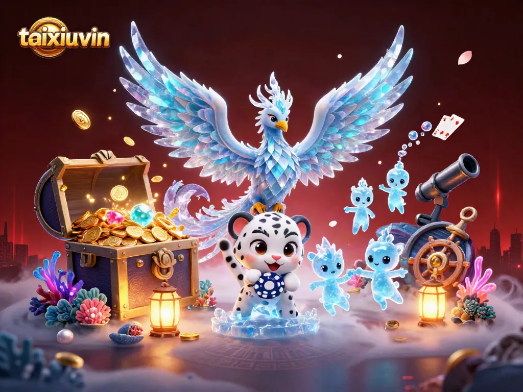 Experience taixiuvin with an ice phoenix, snow leopard, and dynamic casino elements.