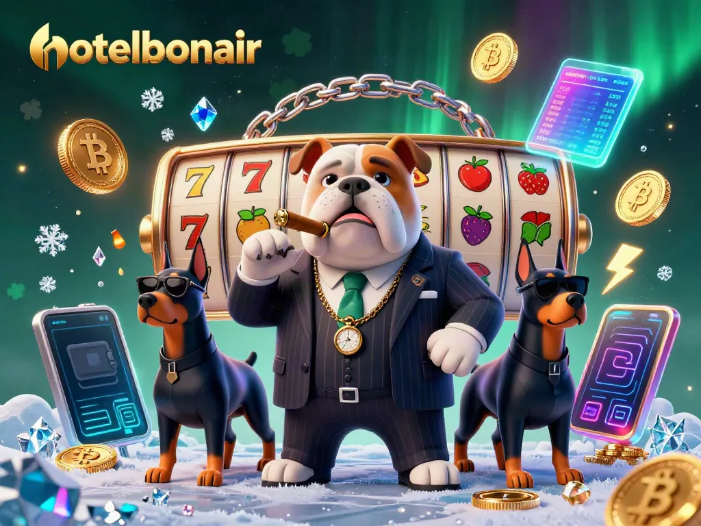 Engage with slot machines at hotelbonair, join the mafia boss bulldog and Doberman bodyguards in this cartoon adventure.