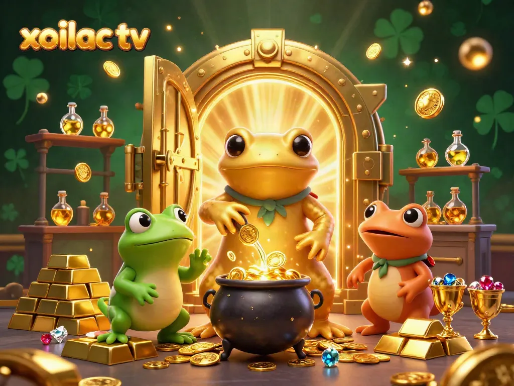 Experience the magic of xoilac tv as a golden salamander alchemist conjures wealth and excitement in immersive 3D.