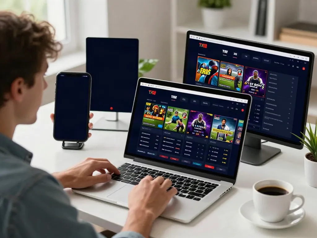 Engaged user exploring TX88 online betting platform features and games.