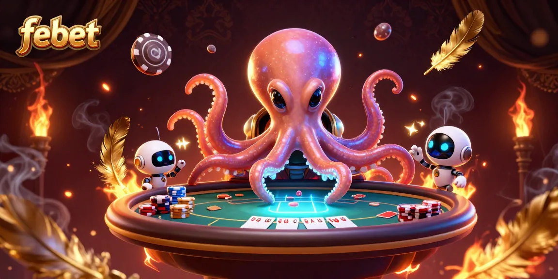 Engage with febet's thrilling poker experience featuring an octopus dealer and dynamic game elements.