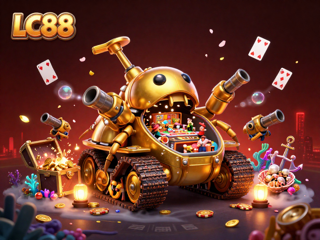 Engage with the exciting world of LC88's dazzling miniature casino in a golden beetle tank.