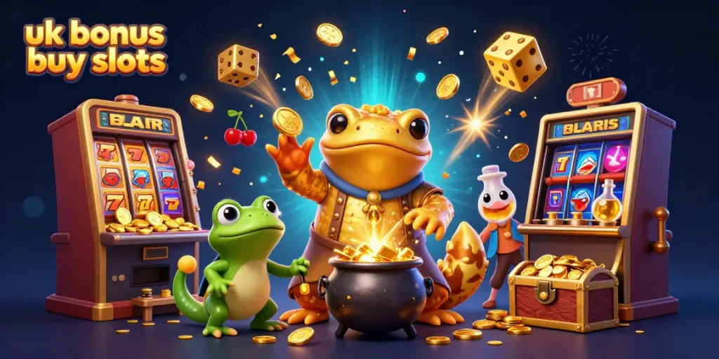 Engage with the vibrant world of uk bonus buy slots featuring gold coins and cheerful characters.