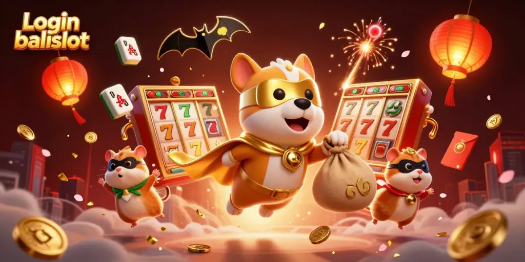 Experience thrilling gaming action with Login balislot as a 3D cartoon superhero dog flies with gold coins.
