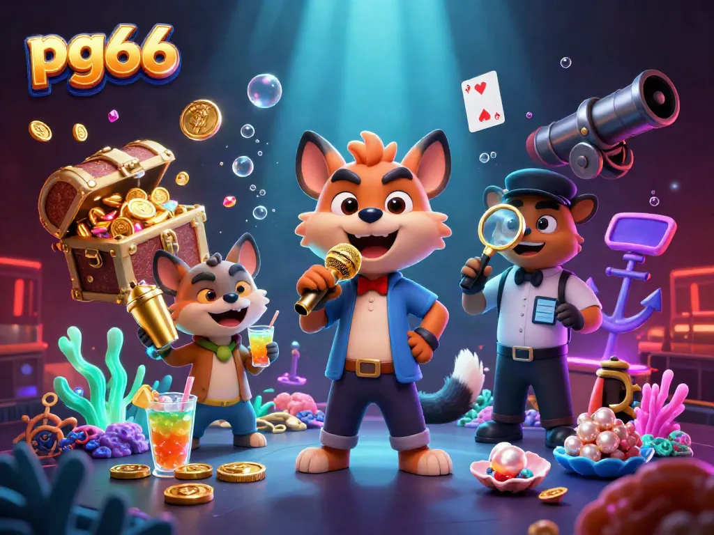 Experience the entertaining moments at pg66 with hyenas running a vibrant casino club scene.