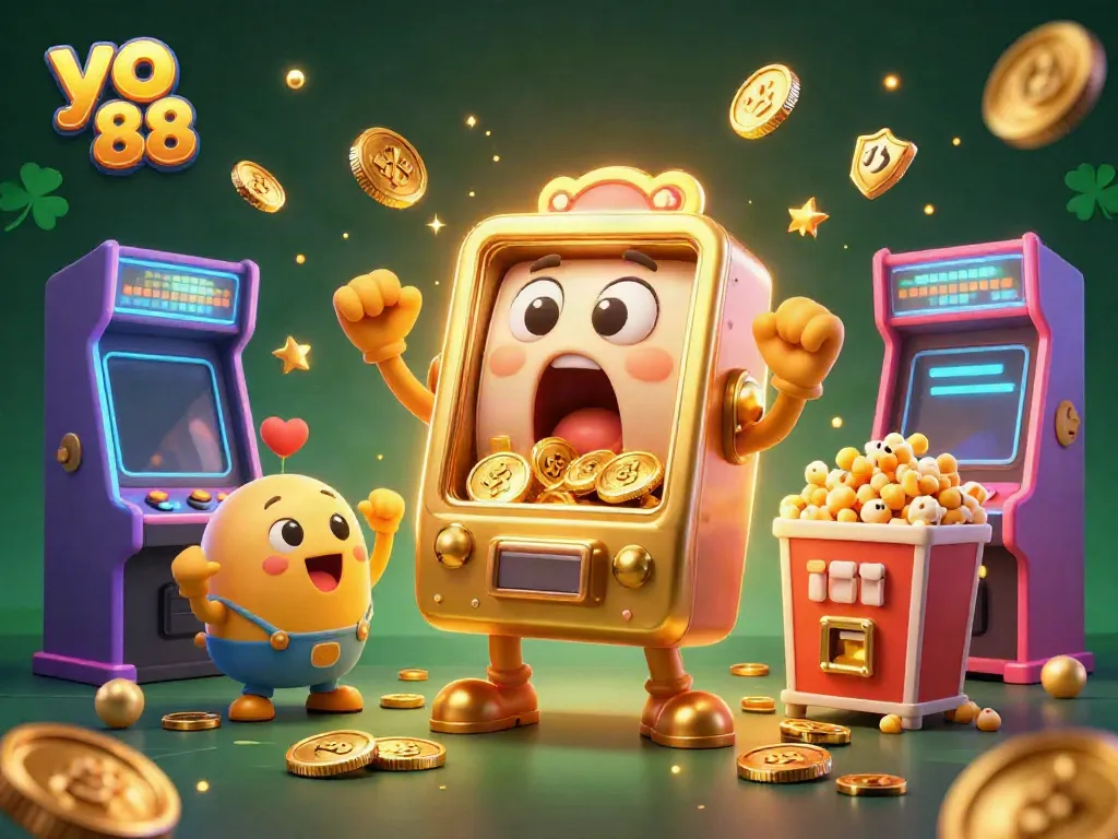 Experience exhilarating wins in yo 88 with a lively illustrated jackpot celebration scene.