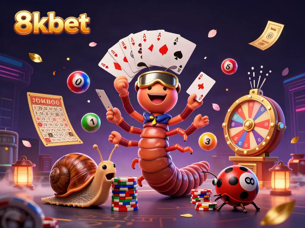 Engage with 8xbet's thrilling gambling experience through this rich 3D casino illustration.