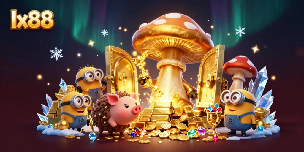 Experience thrilling gaming at lx88, featuring a golden wizard, treasures, and enchanting magic.