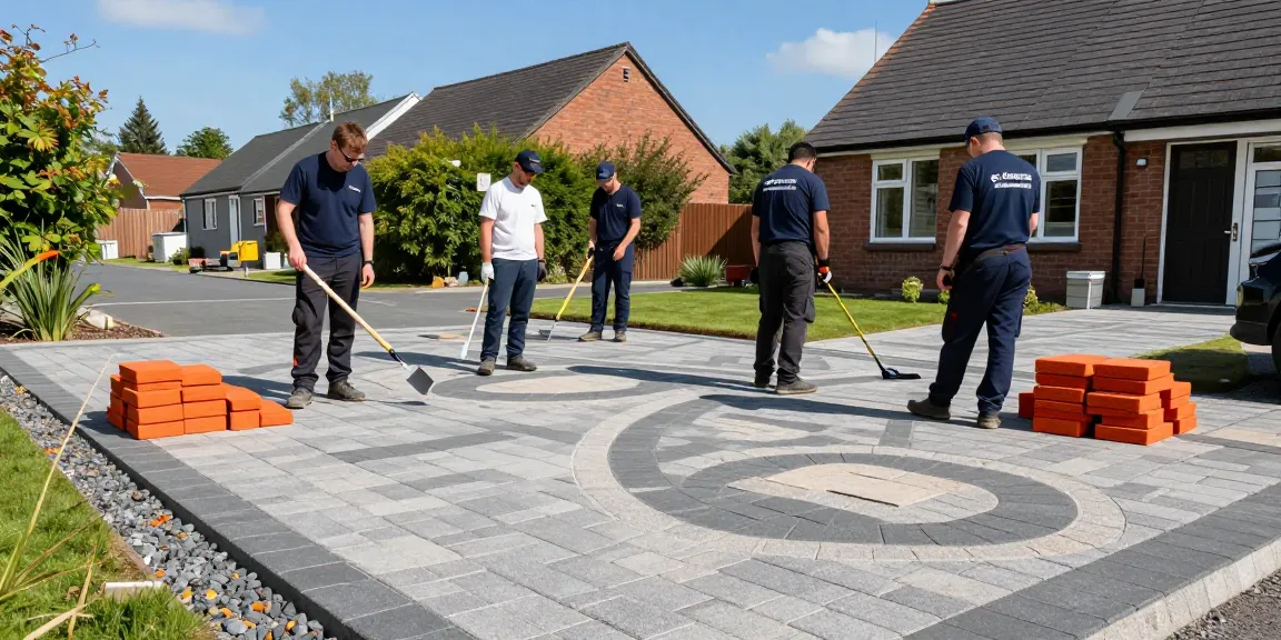 This Dublin paving company installing a stylish block paving driveway in Dublin with a professional team.